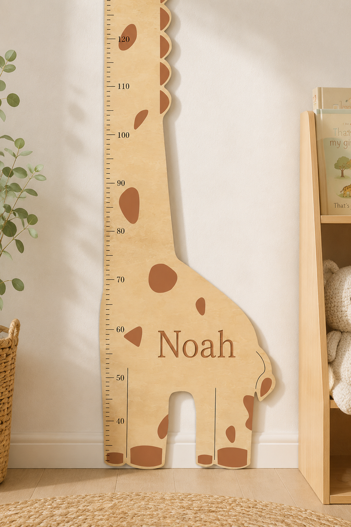Personalised Wooden Giraffe Height Growth Chart for Kids