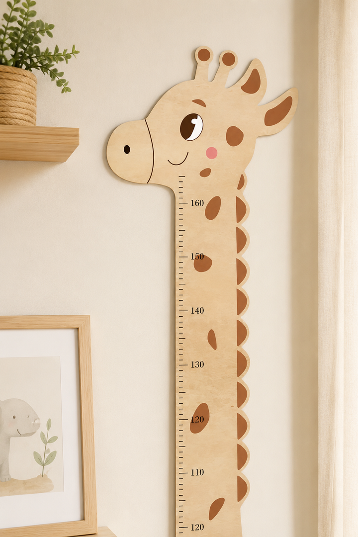 Personalised Wooden Giraffe Height Growth Chart for Kids