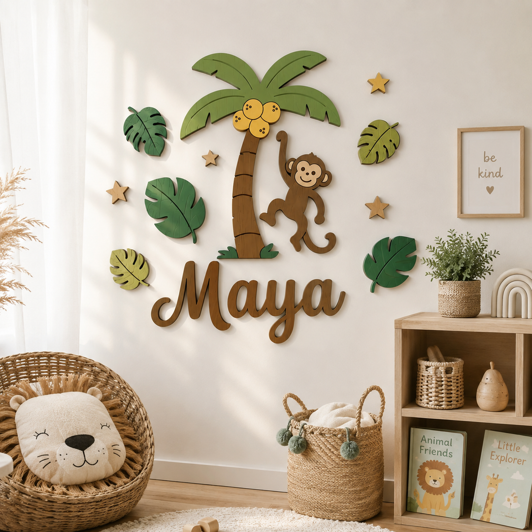 Personalized Wooden Nursery Name Sign Woodemon