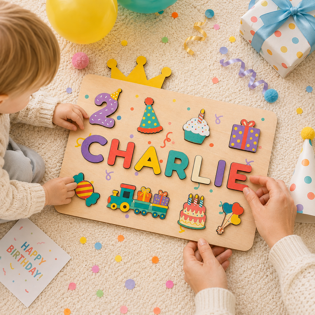 Personalized Birthday Name Puzzle for Kids Woodemon