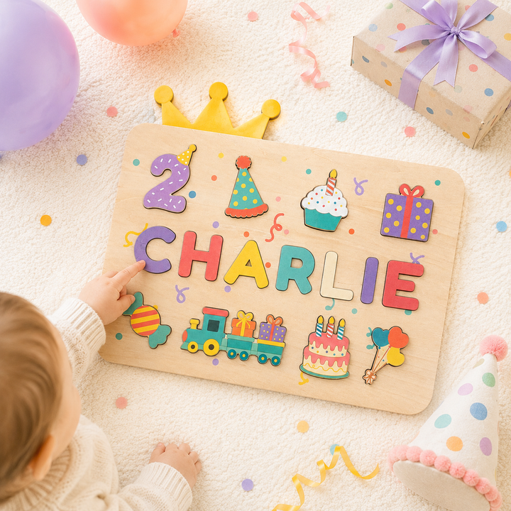 Personalized Birthday Name Puzzle for Kids Woodemon
