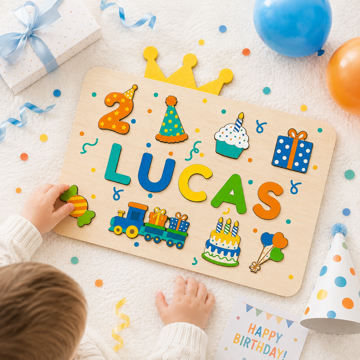 Personalized Birthday Name Puzzle for Kids Woodemon