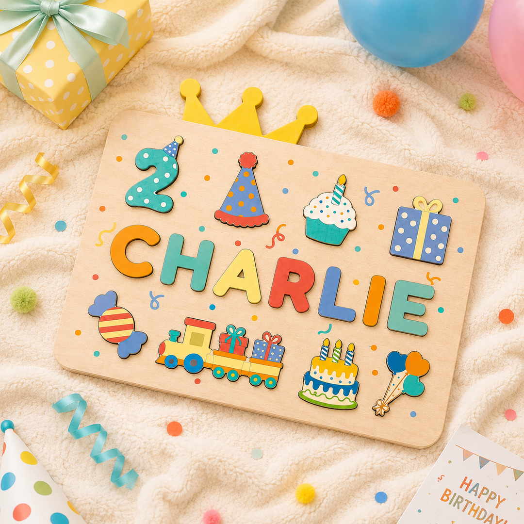 Personalized Birthday Name Puzzle for Kids Woodemon