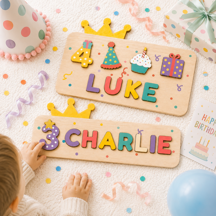 Personalized Birthday Name Puzzle for Kids Woodemon
