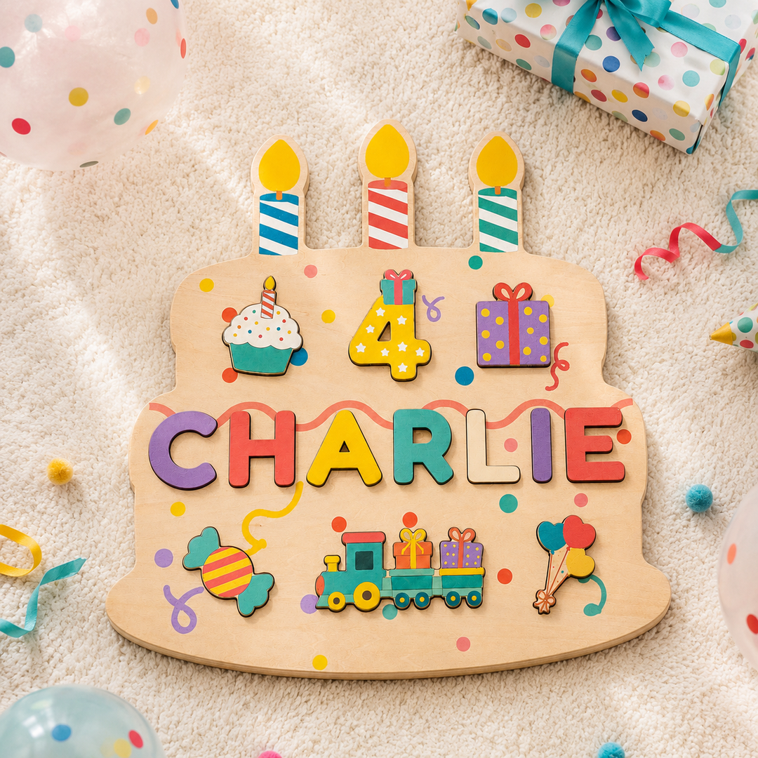 Personalized Birthday Name Puzzle for Kids Woodemon