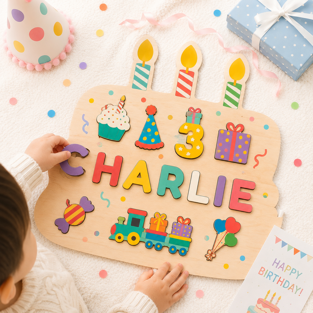 Personalized Birthday Name Puzzle for Kids Woodemon