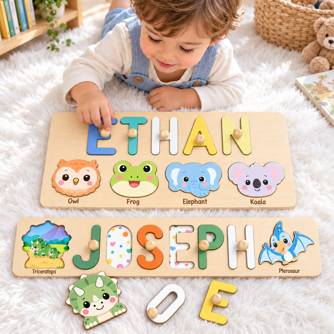 Personalized Wooden Name Puzzle Gift for Kids woodemon