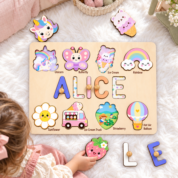 Personalized Wooden Name Puzzle Gift for Kids woodemon