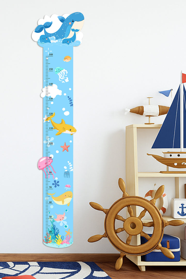 Personalised Ocean Theme Wooden Growth Chart for Kids