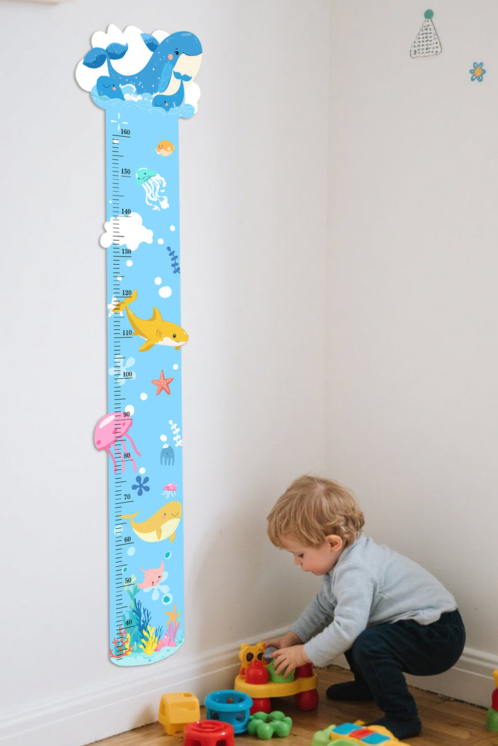 Personalised Ocean Theme Wooden Growth Chart for Kids