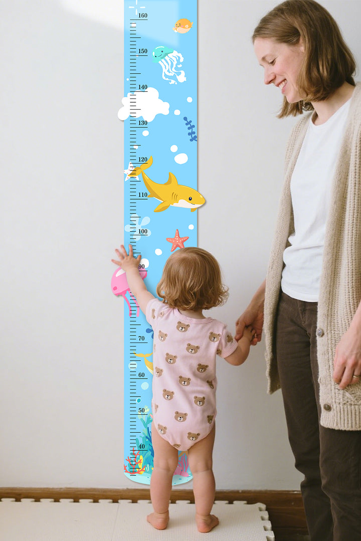 Personalised Ocean Theme Wooden Growth Chart for Kids