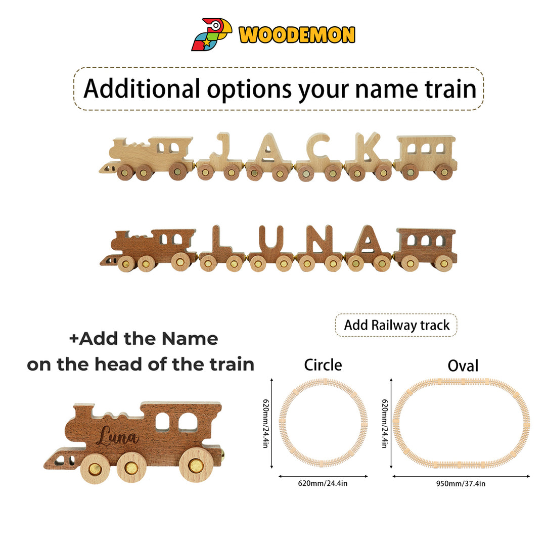 Personalised Wooden Train Set With Name