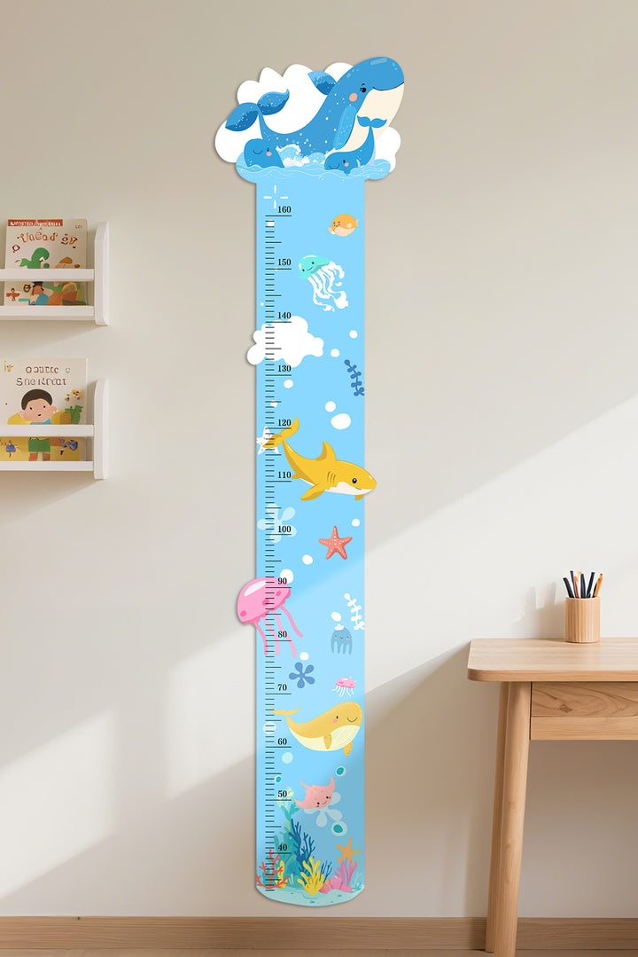 Personalised Ocean Theme Wooden Growth Chart for Kids