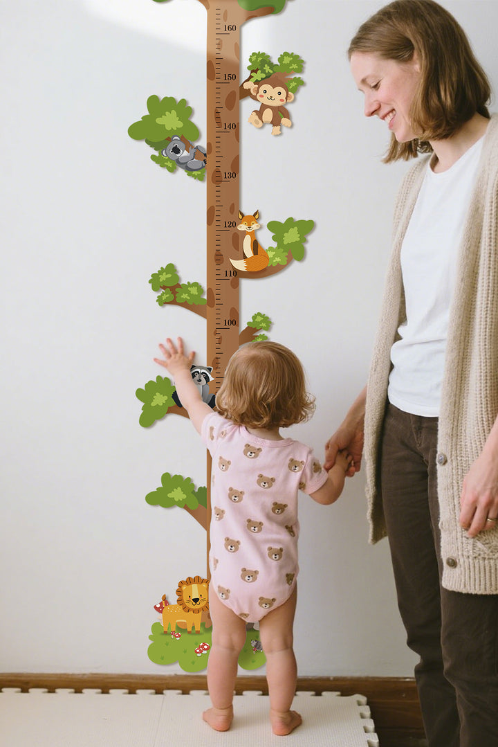Personalised Wooden Forest Animal Tree Growth Chart
