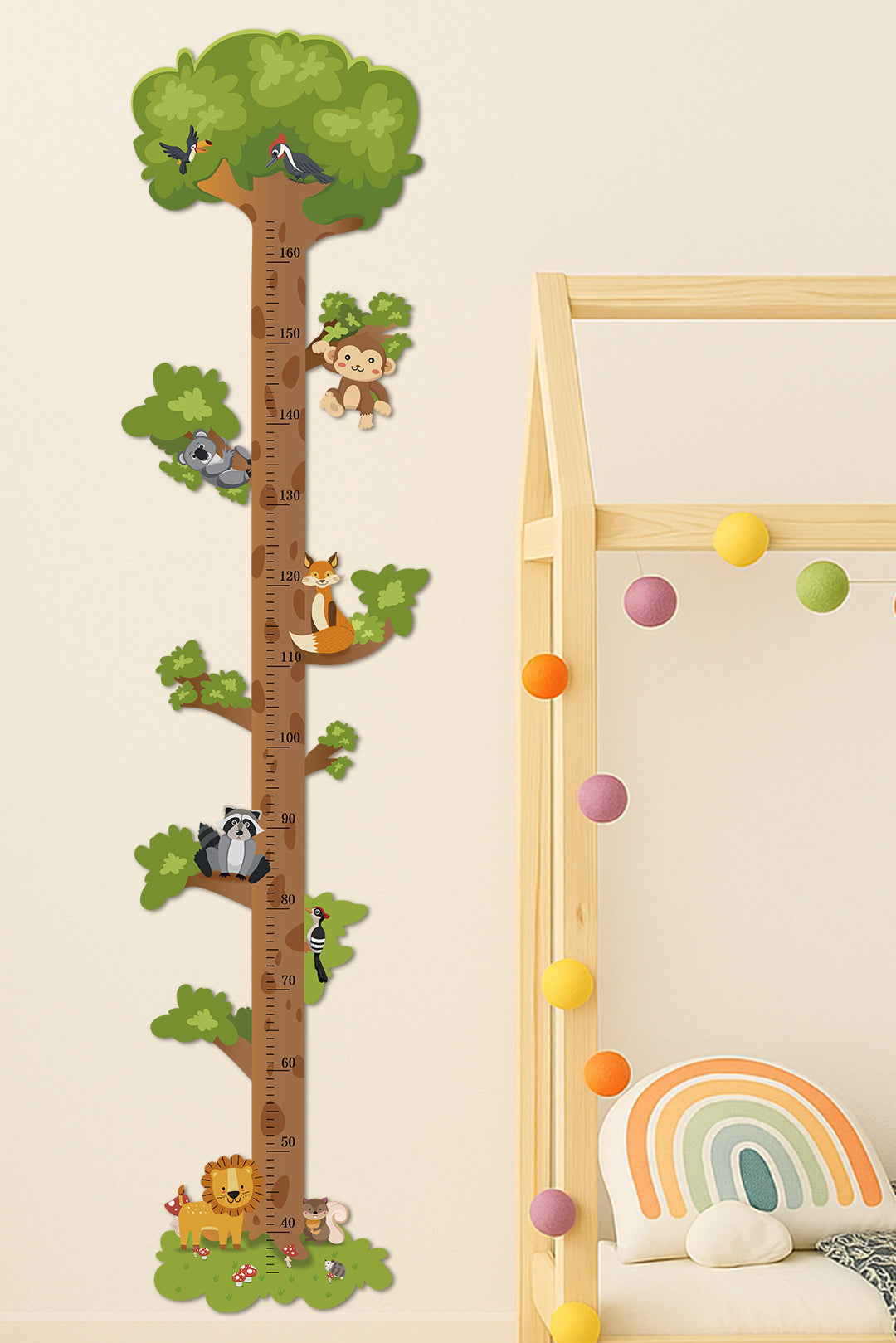 Personalised Wooden Forest Animal Tree Growth Chart