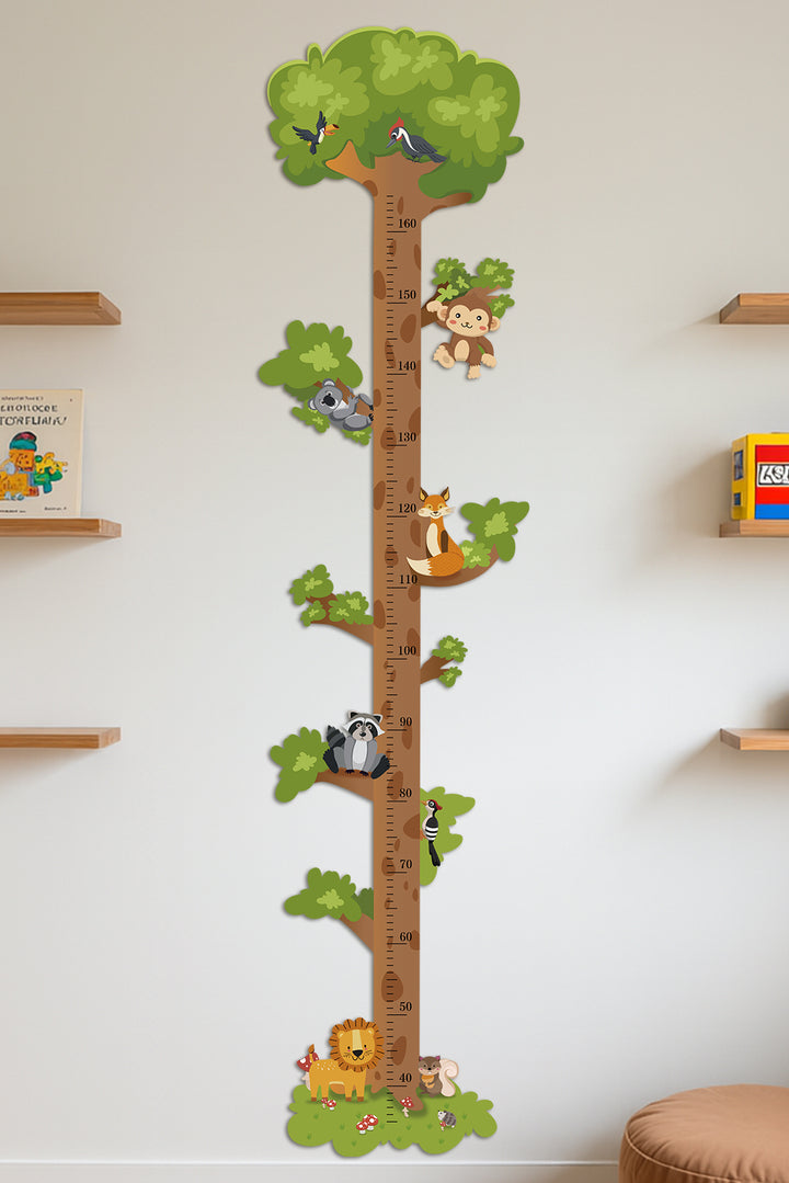 Personalised Wooden Forest Animal Tree Growth Chart