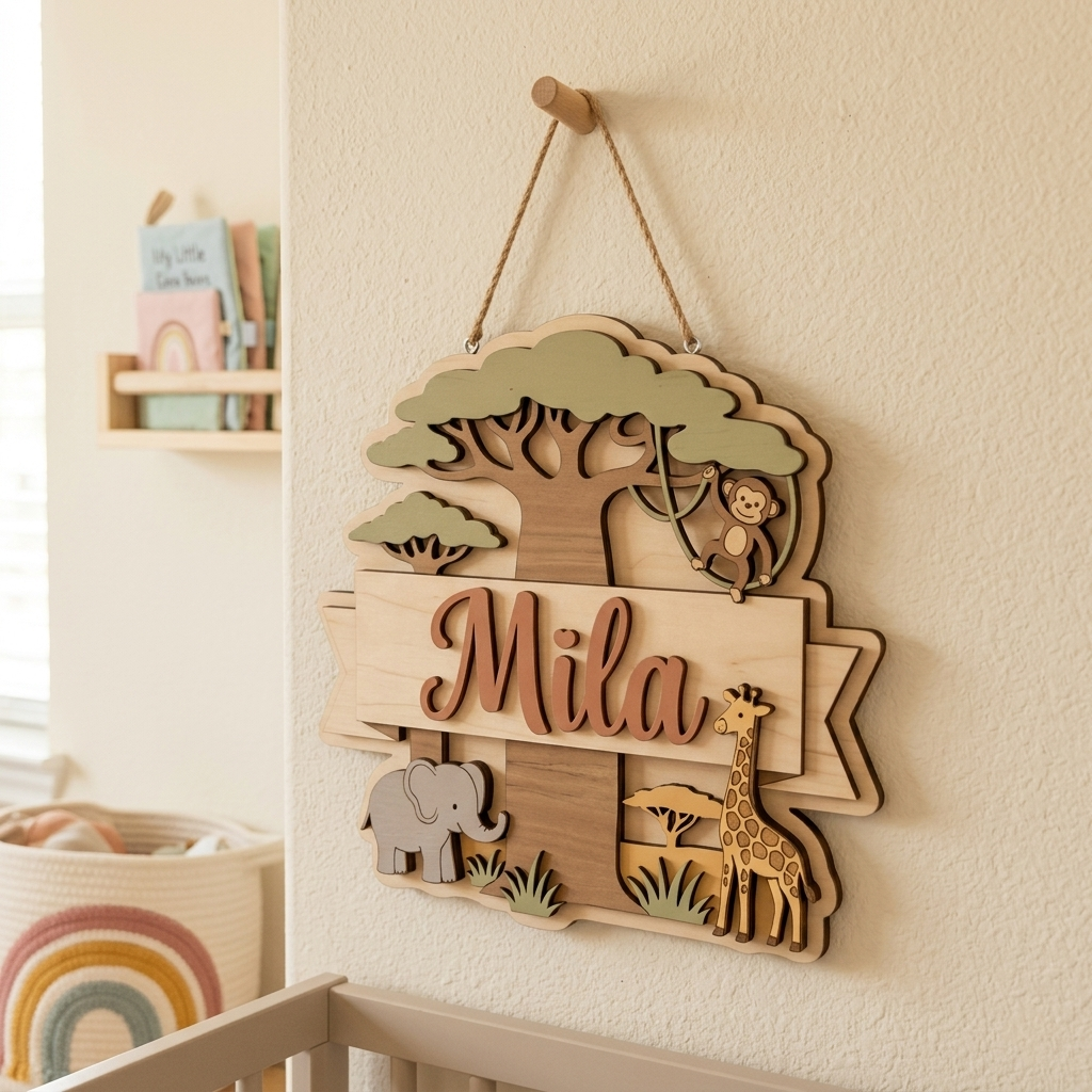 Personalised Kids Name Sign for Door & Wall