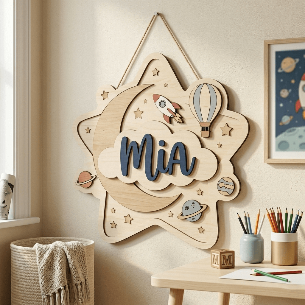 Personalised Kids Name Sign for Door & Wall
