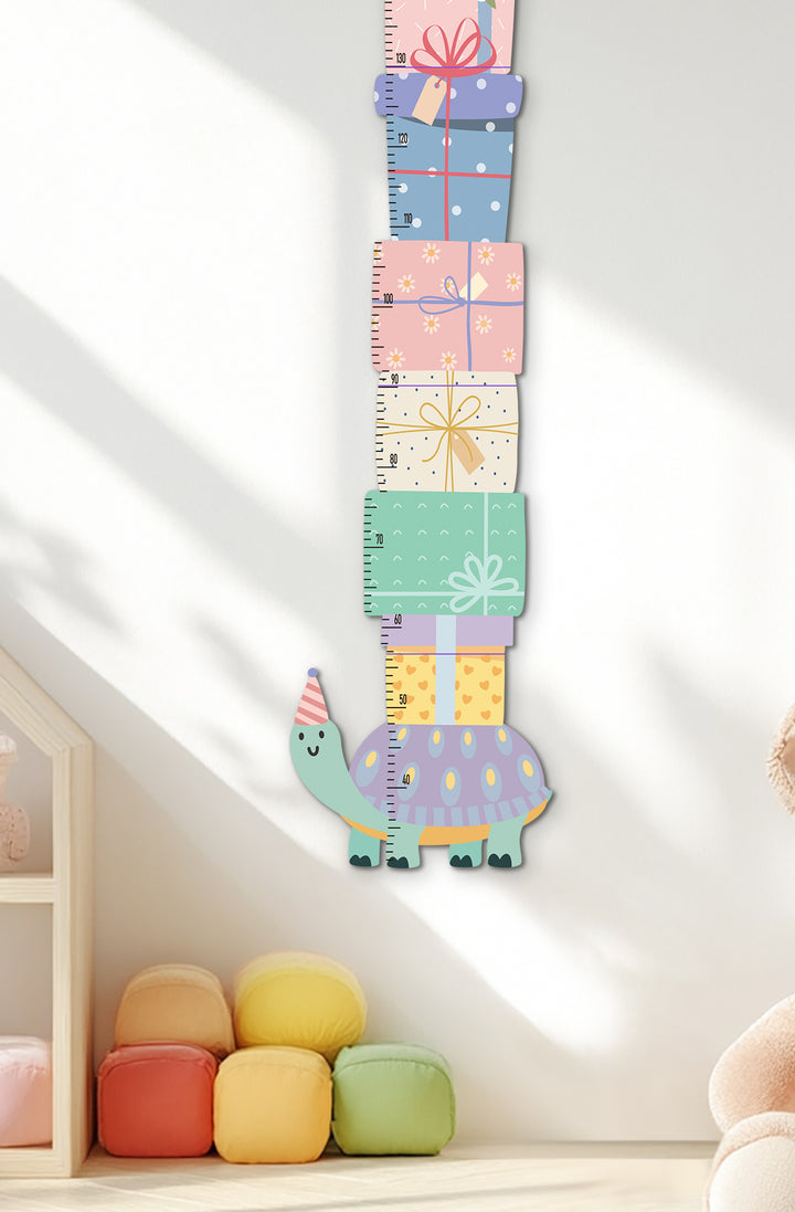 Personalised Wooden Turtle Gift Box Growth Chart for Kids