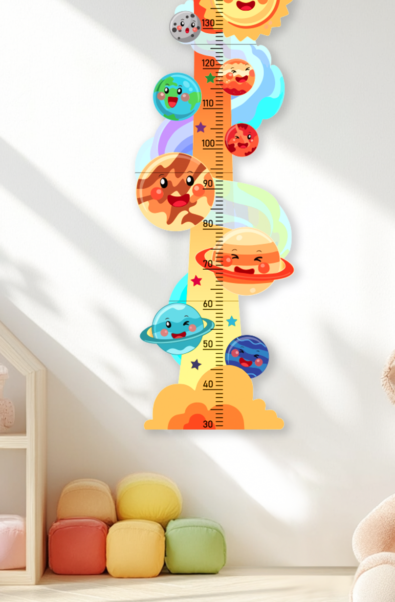 Personalised Space Rocket Wooden Growth Chart for Kids