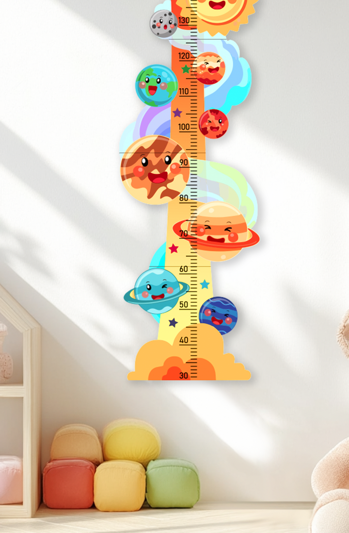 Personalised Space Rocket Wooden Growth Chart for Kids