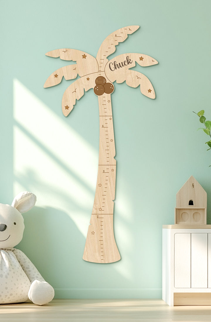 Personalised Wooden Palm Tree Growth Chart for Kids