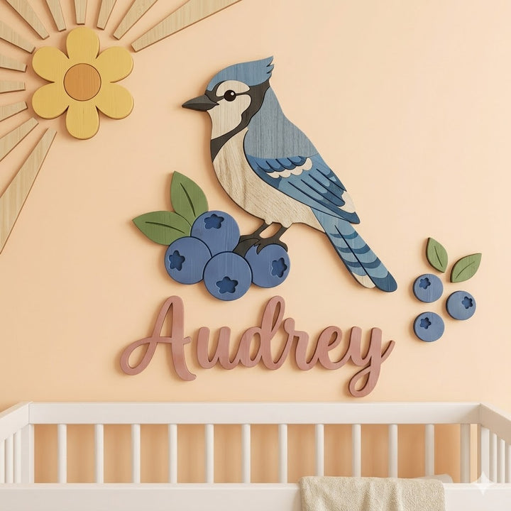 Personalised Wooden Nursery Name Sign – Cute Animal Themes