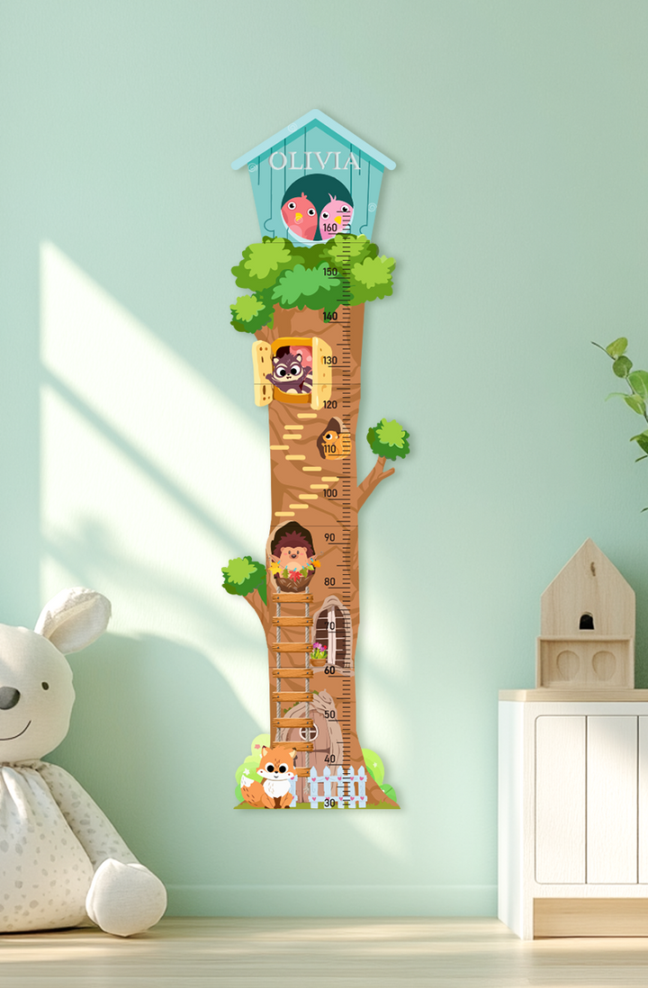 Personalised Wooden Treehouse Growth Chart