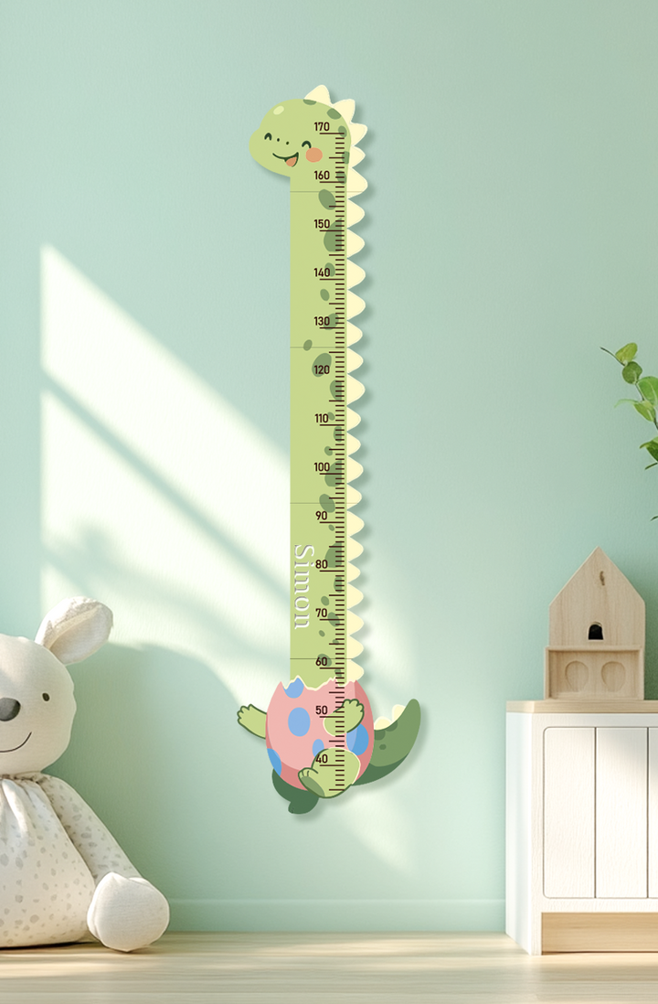 Personalised Wooden Cute Dinosaur Growth Chart for Kids