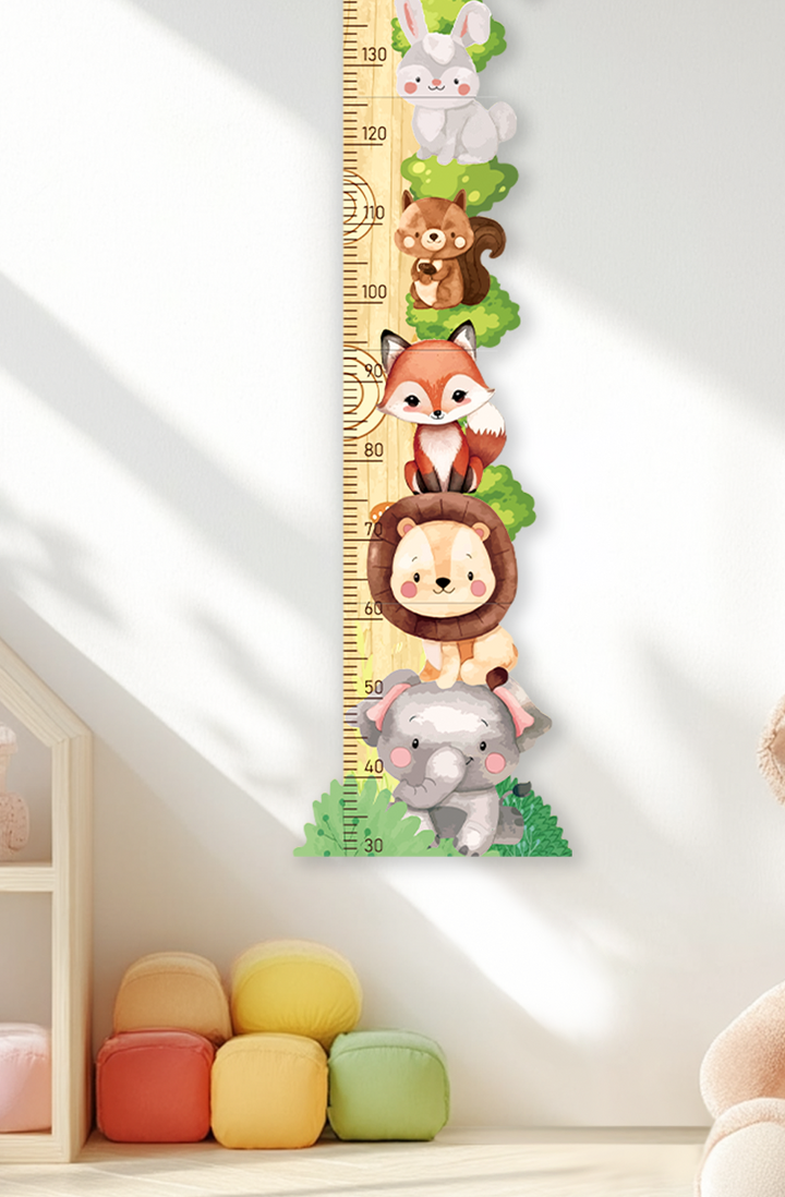 Personalised Wooden Forest Friends Growth Chart