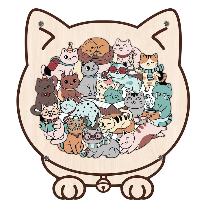 Wooden Kids Jigsaw Puzzle Cat Shaped Montessori Puzzle