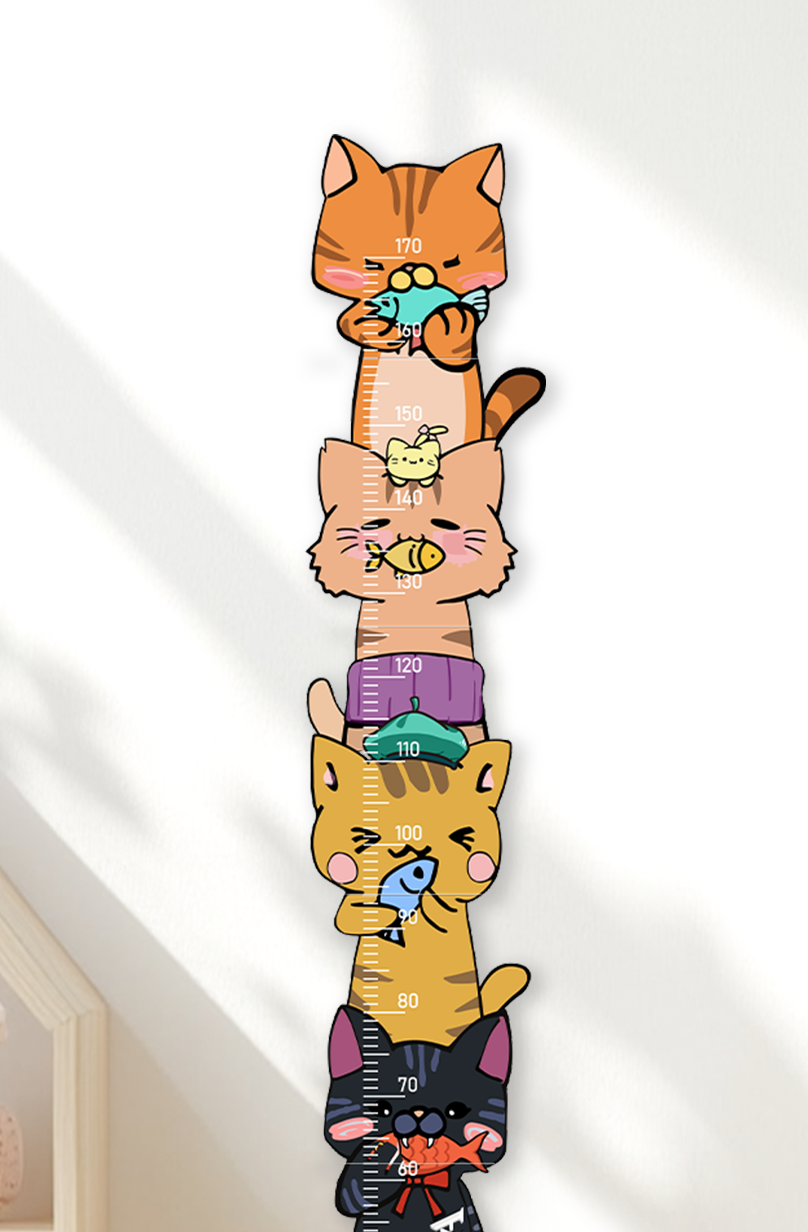 Personalised Wooden Stacked Cats Growth Chart