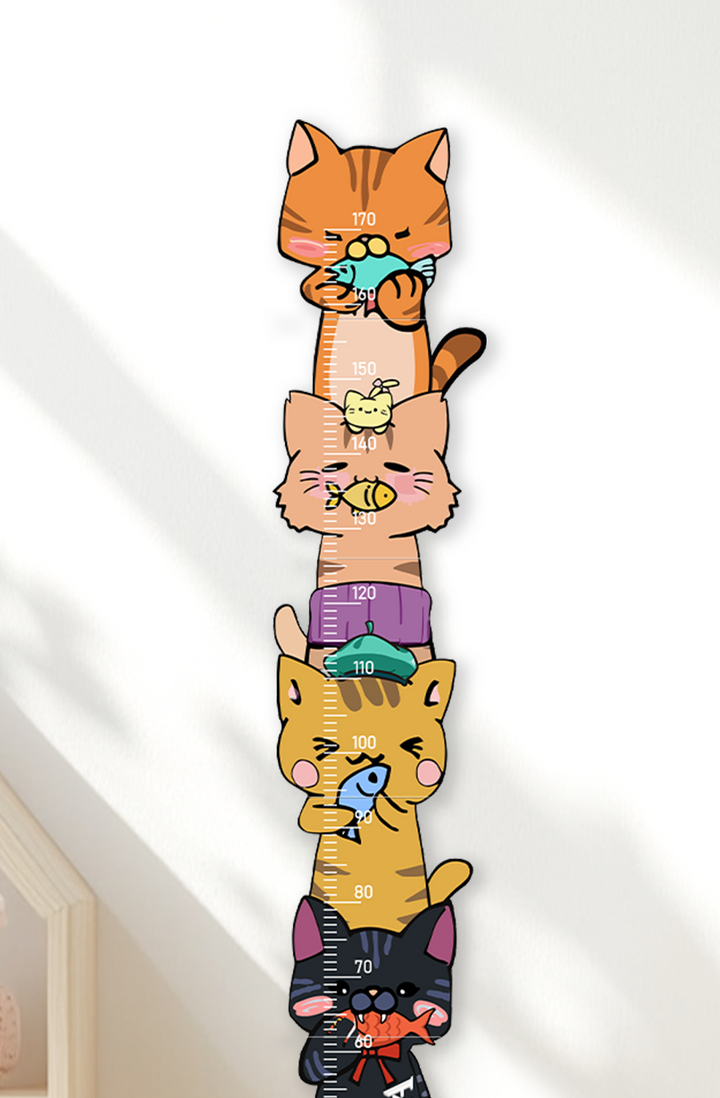 Personalised Wooden Stacked Cats Growth Chart