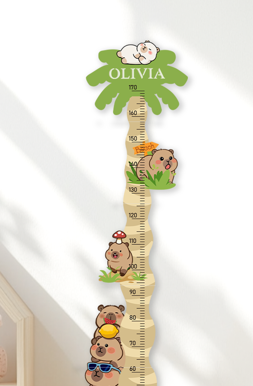Personalised Wooden Coconut Bear Growth Chart