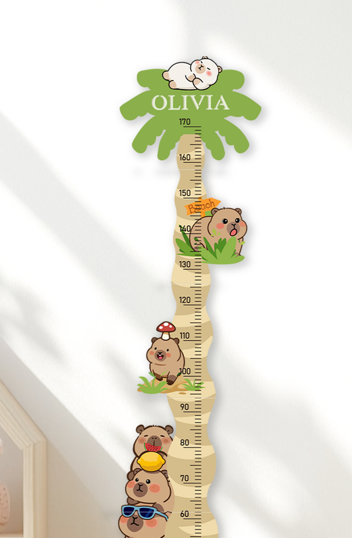 Personalised Wooden Coconut Bear Growth Chart