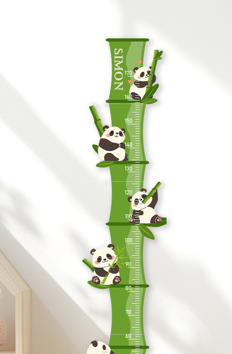 Personalised Wooden Panda Bamboo Growth Chart