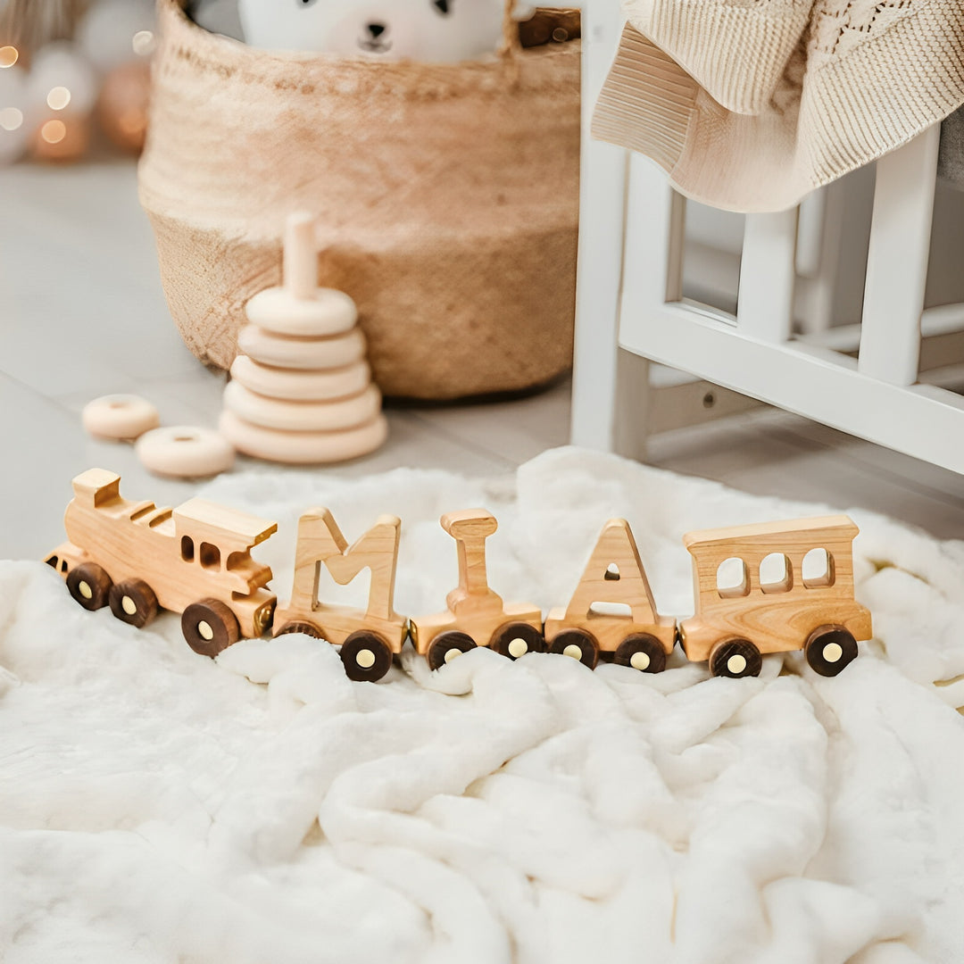 Personalised Wooden Train Set With Name