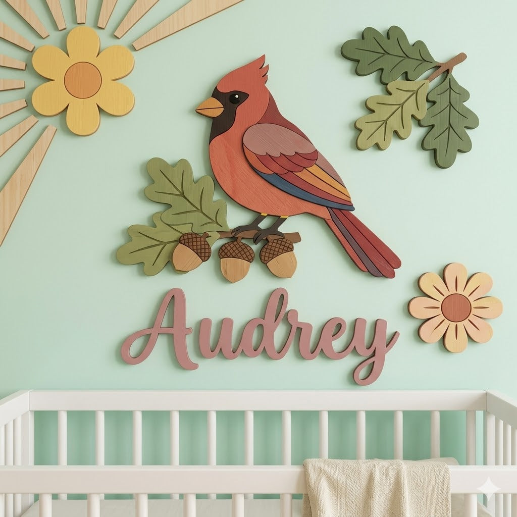 Personalised Wooden Nursery Name Sign – Cute Animal Themes