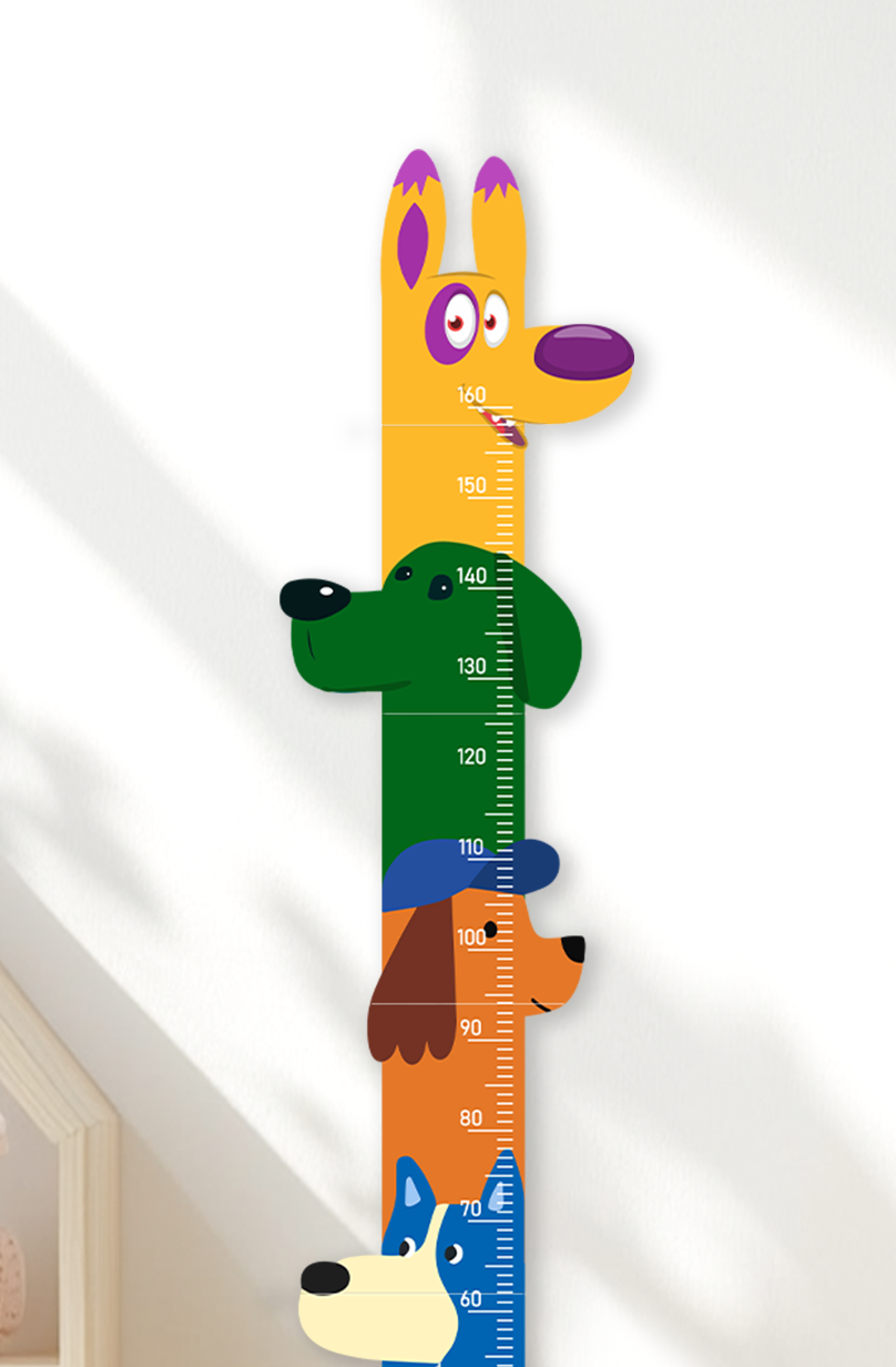 Personalised Wooden Colorful Dog Parade Growth Chart