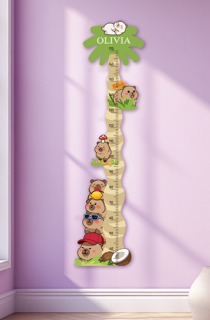 Personalised Wooden Coconut Bear Growth Chart