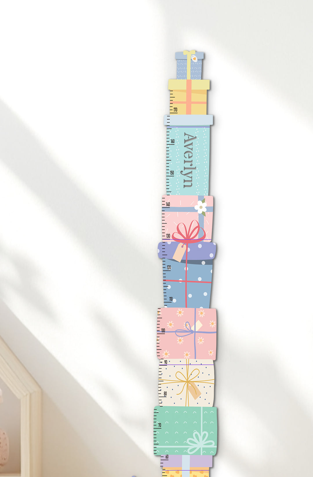 Personalised Wooden Turtle Gift Box Growth Chart for Kids