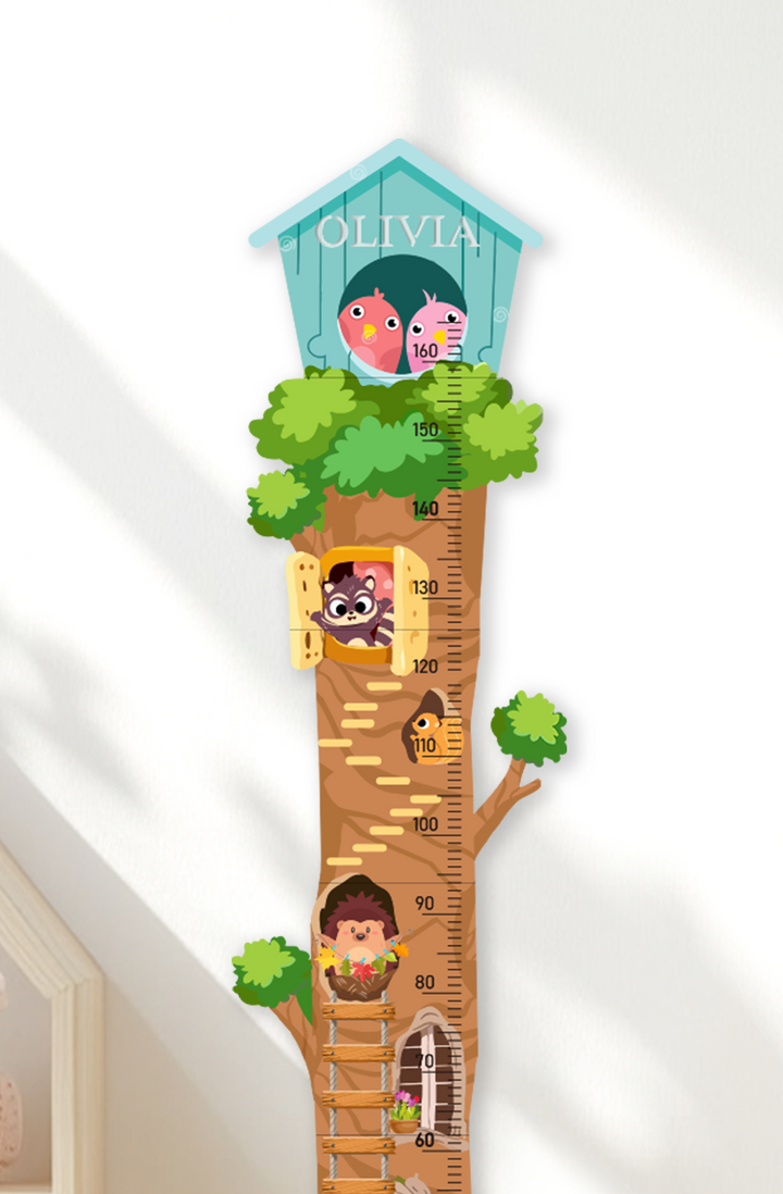 Personalised Wooden Treehouse Growth Chart