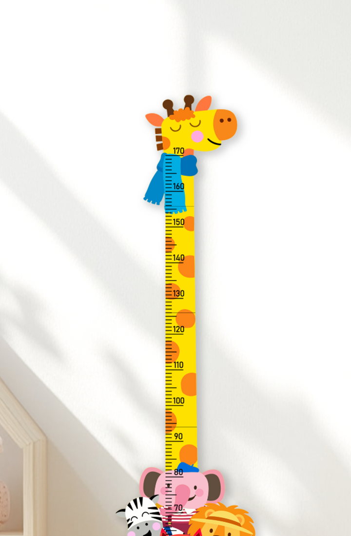 Personalised Wooden Safari Animals Growth Chart for Kids