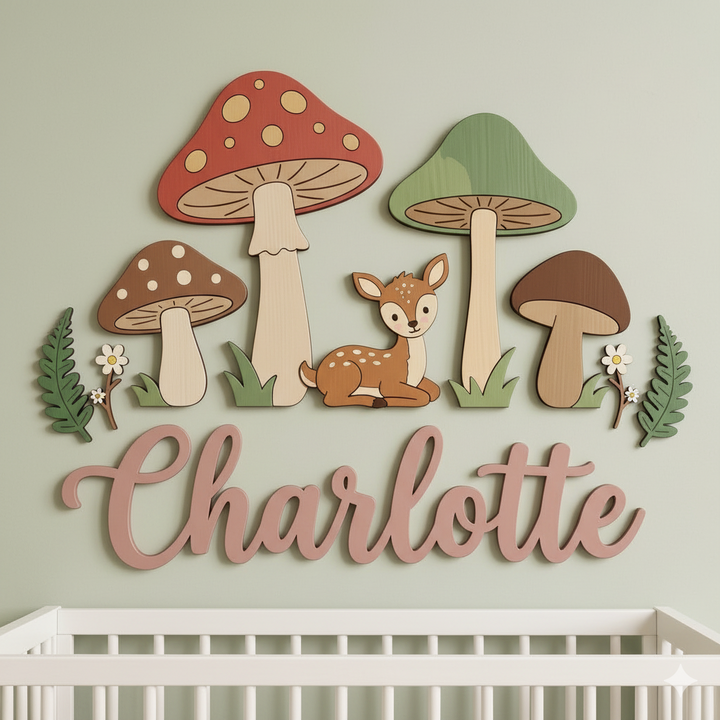 Personalised Wooden Nursery Name Sign – Cute Animal Themes