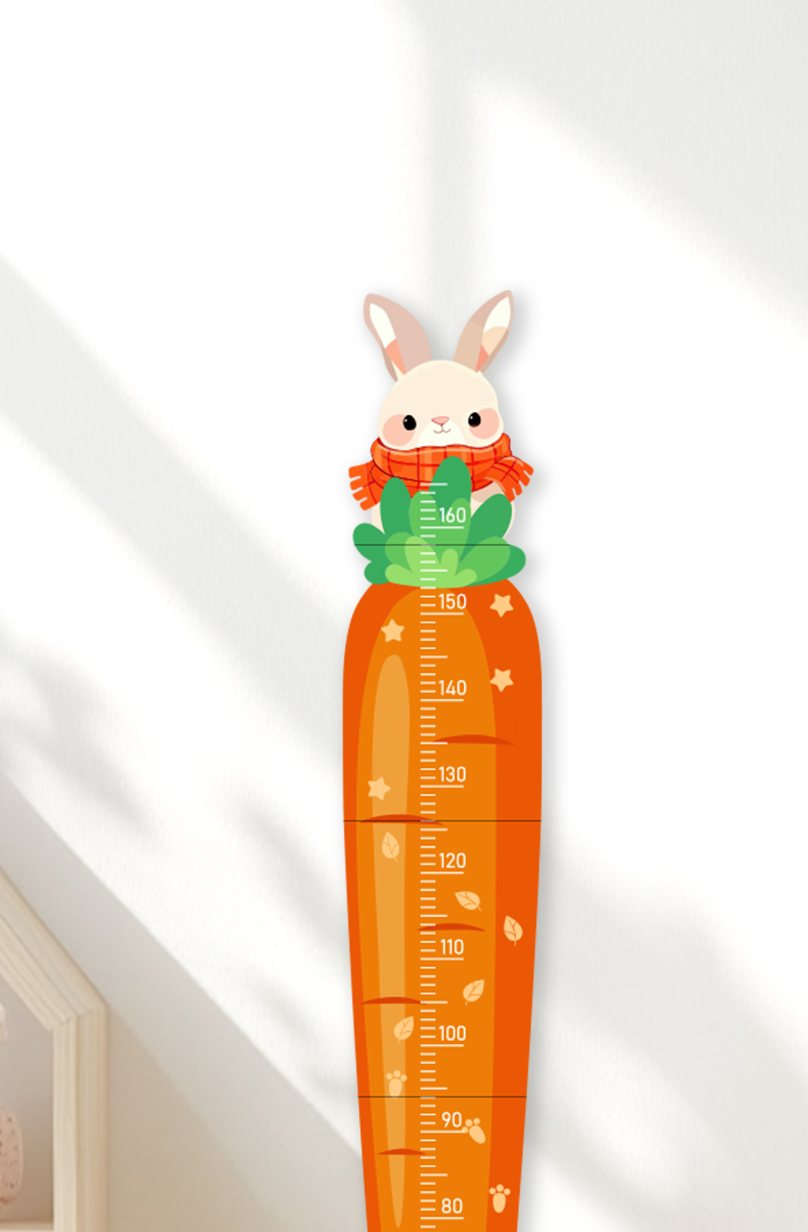 Personalised Carrot Bunny Wooden Growth Chart for Kids