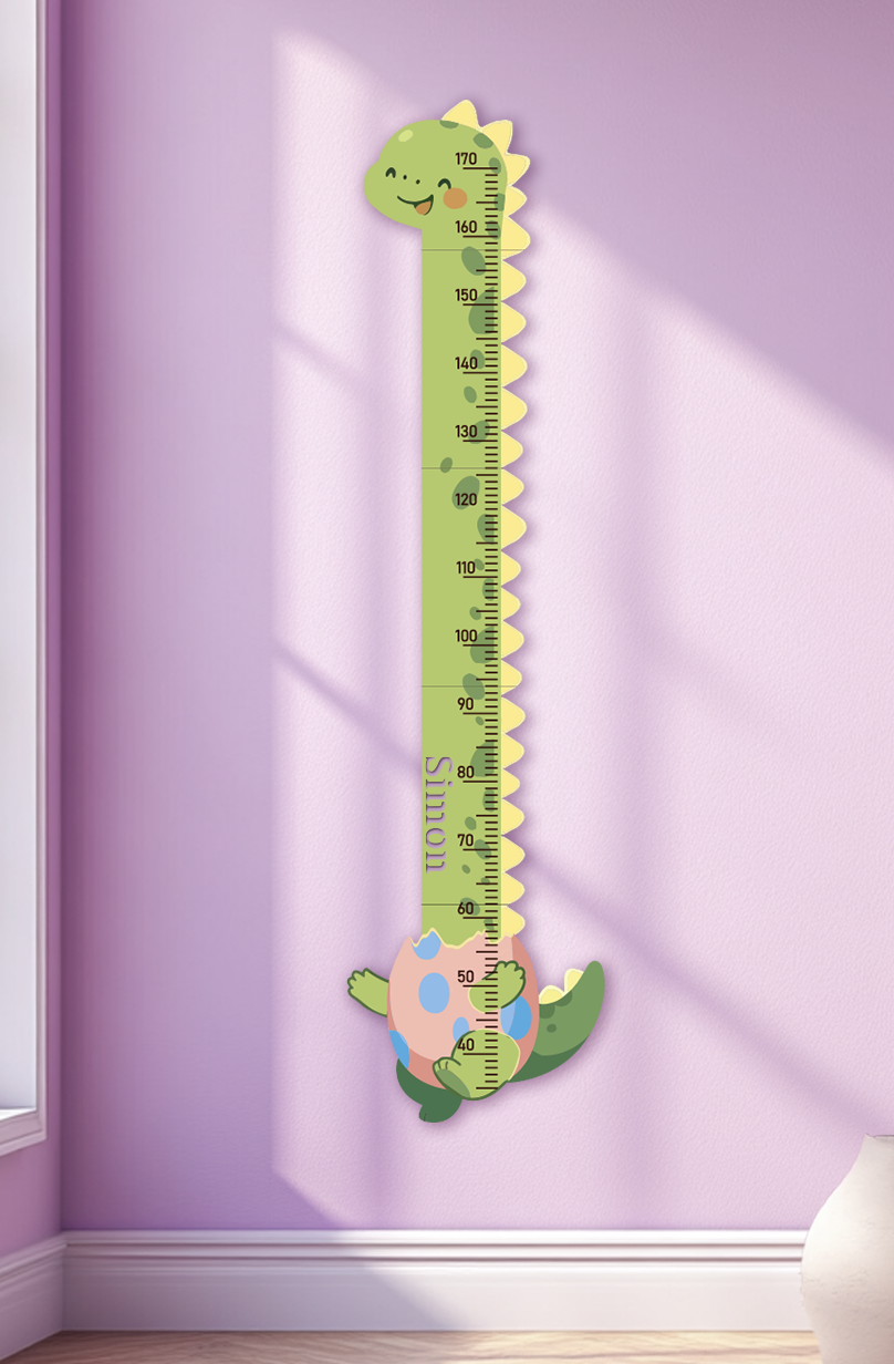Personalised Wooden Cute Dinosaur Growth Chart for Kids