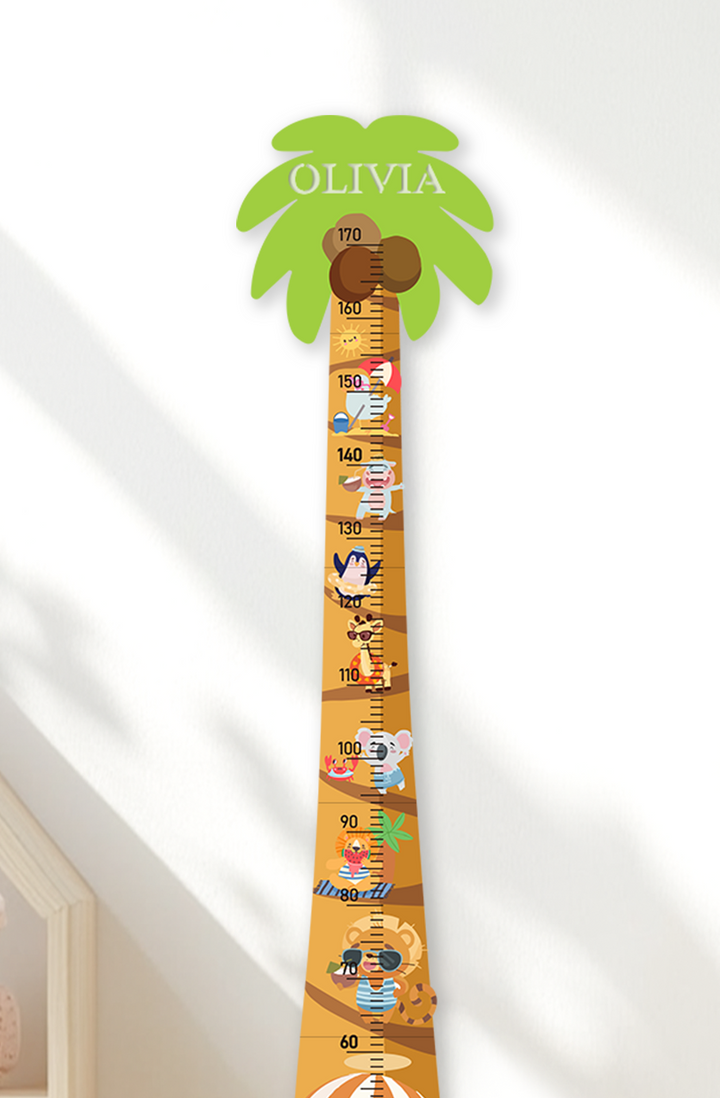Personalised Wooden Palm Tree Adventure Growth Chart