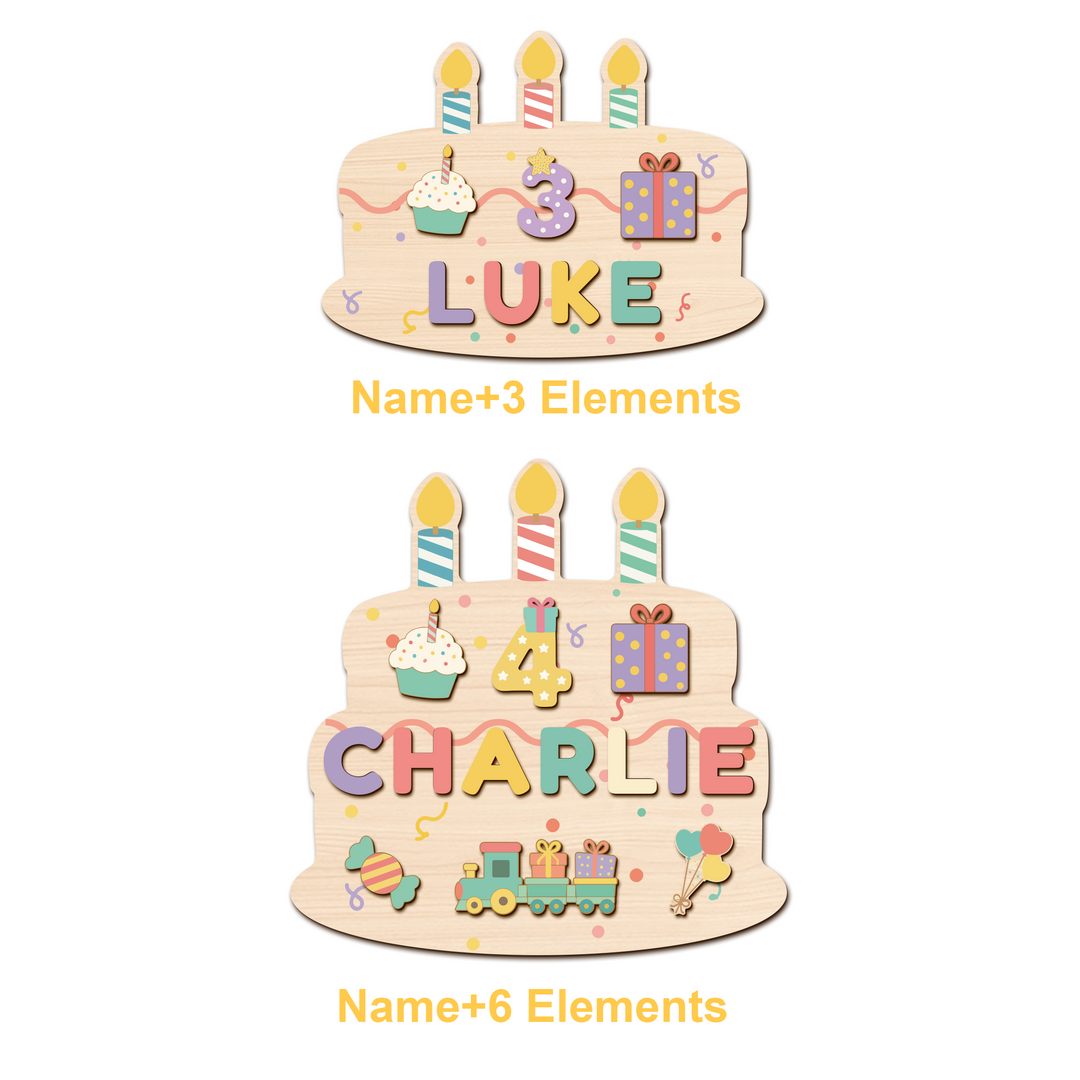Personalized Birthday Name Puzzle for Kids Woodemon