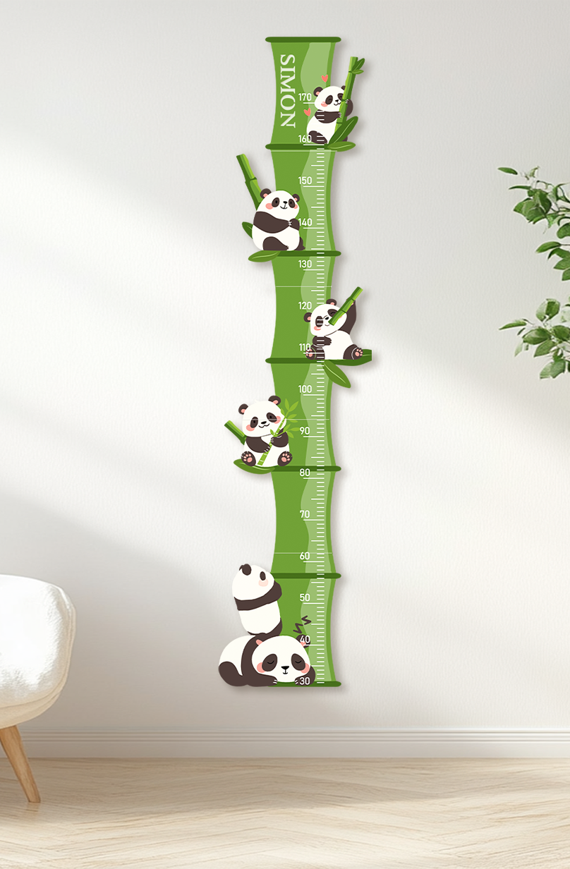 Personalised Wooden Panda Bamboo Growth Chart