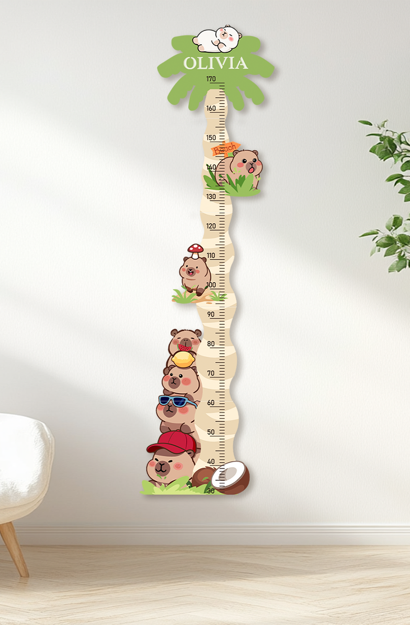 Personalised Wooden Coconut Bear Growth Chart